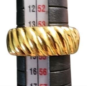 Gold Tone Spiral Textured Ring